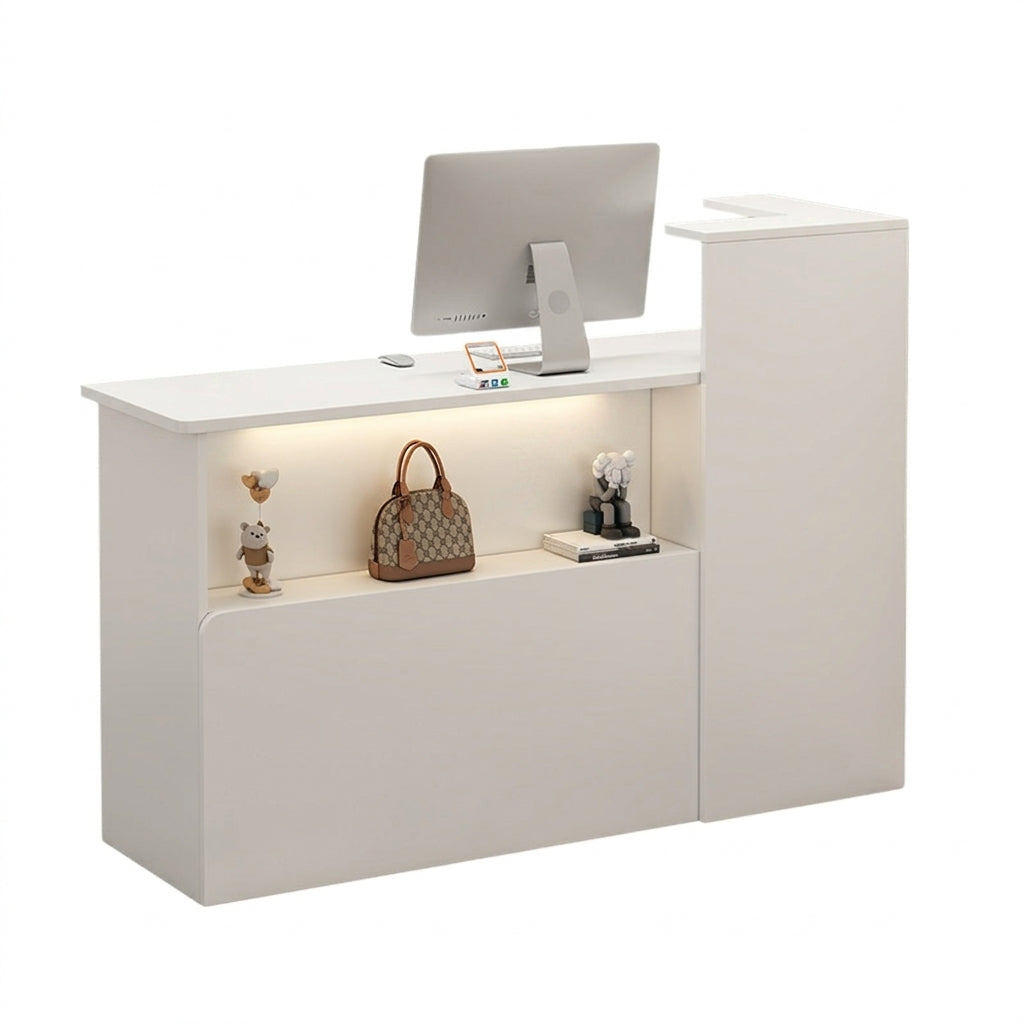 Compact Reception Desk Retail Checkout Counter Corporate Front Table 80-160cm