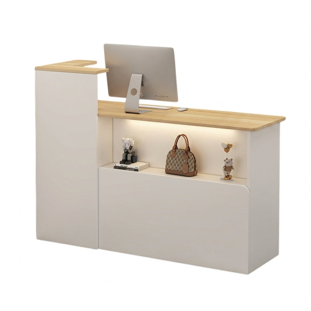 Compact Reception Desk Retail Checkout Counter Corporate Front Table 80-160cm