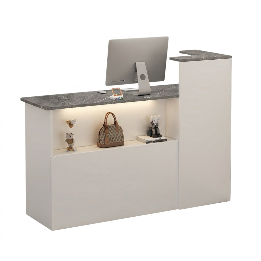 Compact Reception Desk Retail Checkout Counter Corporate Front Table 80-160cm