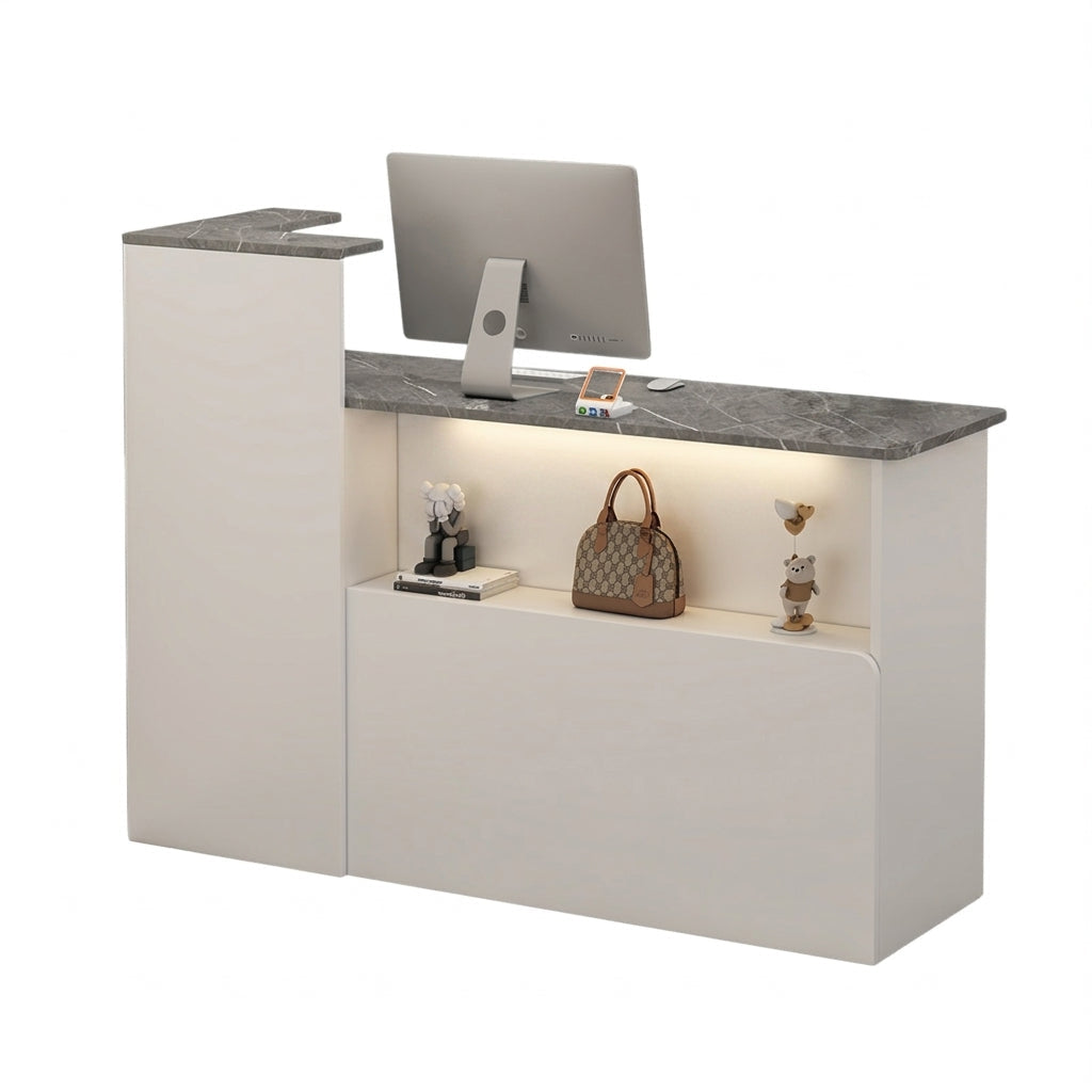 Compact Reception Desk Retail Checkout Counter Corporate Front Table 80-160cm