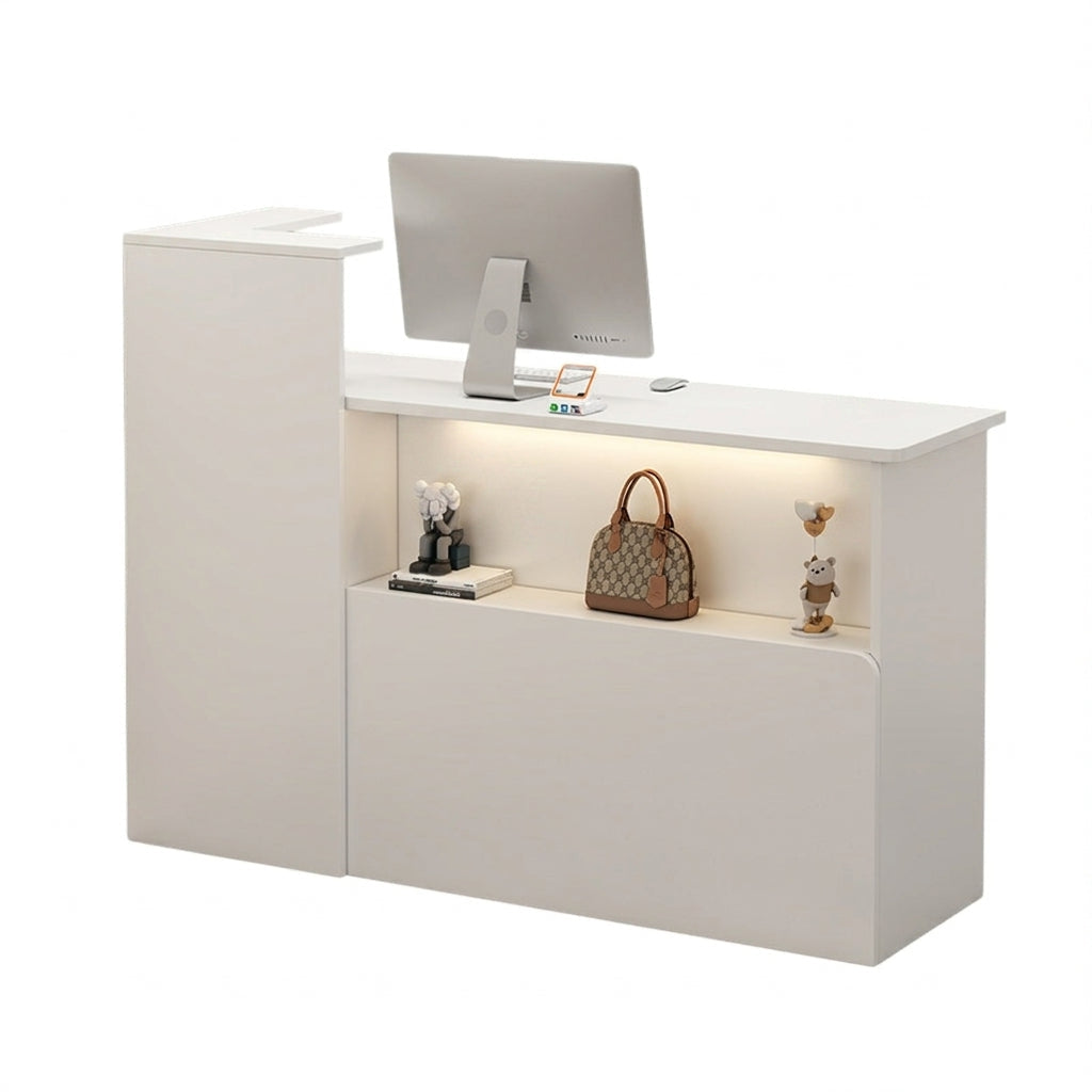 Compact Reception Desk Retail Checkout Counter Corporate Front Table 80-160cm