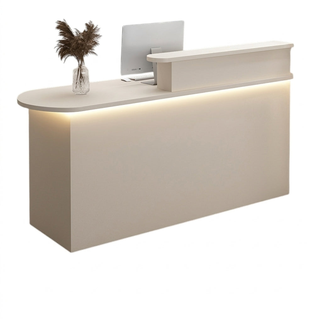 LED Luxury Reception Desk Compact Counter Retail Checkout Bar Corporate Front