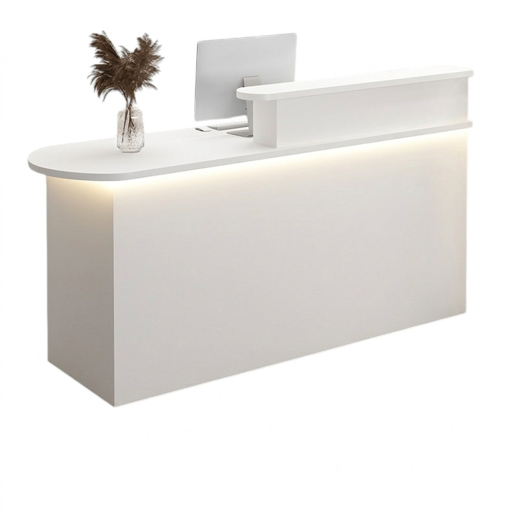 LED Luxury Reception Desk Compact Counter Retail Checkout Bar Corporate Front