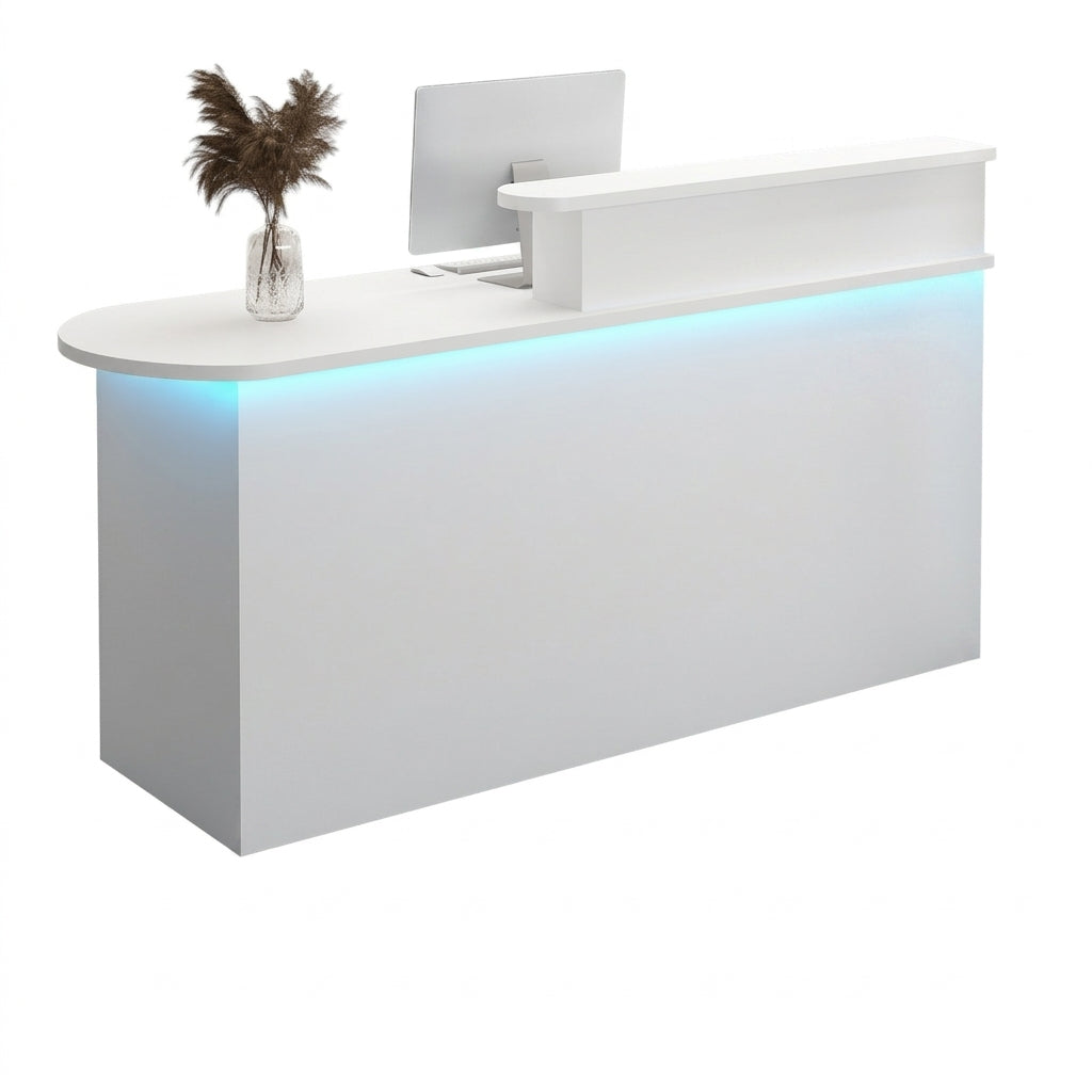 LED Luxury Reception Desk Compact Counter Retail Checkout Bar Corporate Front