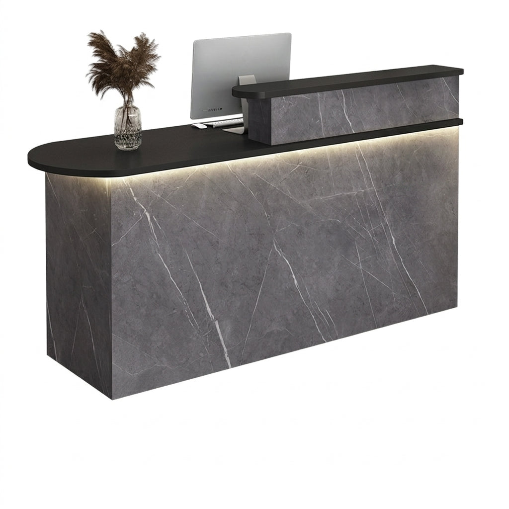 LED Luxury Reception Desk Compact Counter Retail Checkout Bar Corporate Front