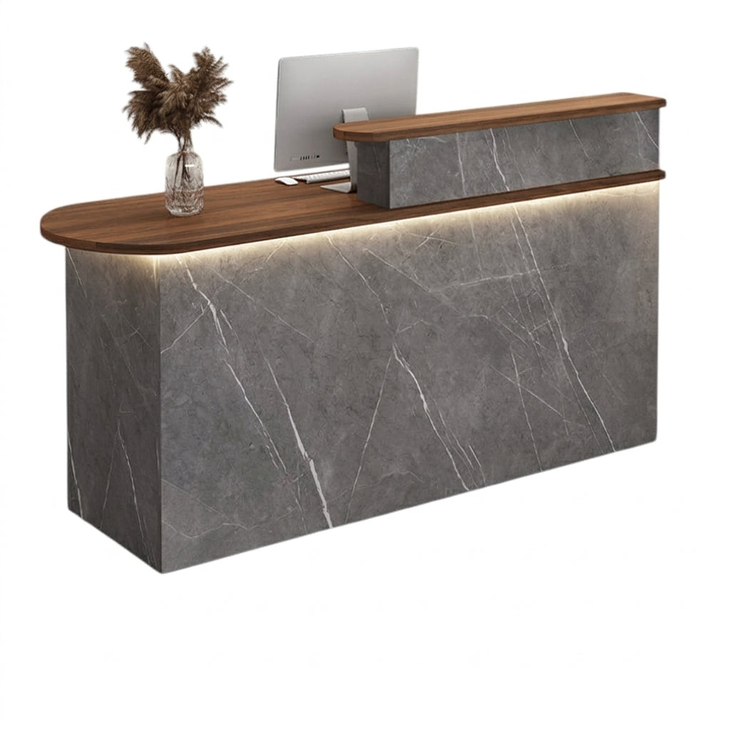 LED Luxury Reception Desk Compact Counter Retail Checkout Bar Corporate Front
