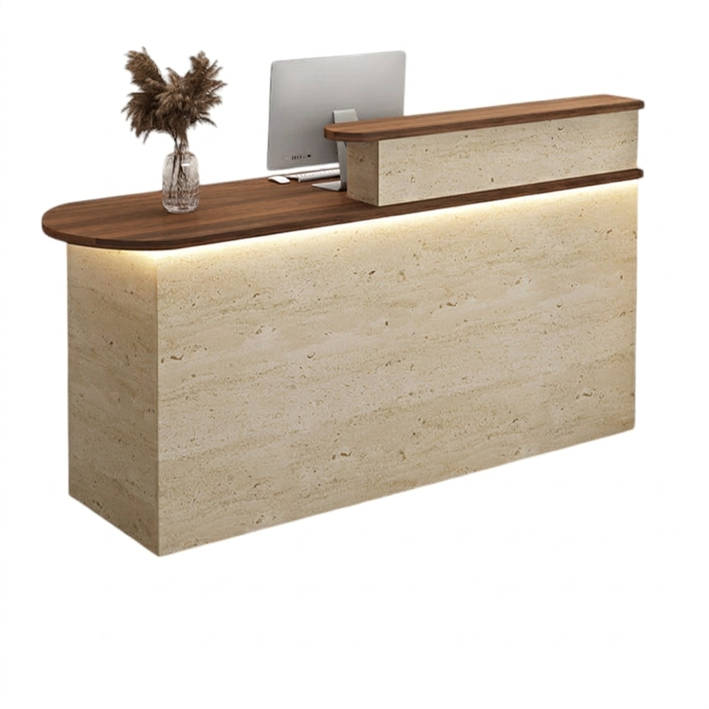LED Luxury Reception Desk Compact Counter Retail Checkout Bar Corporate Front