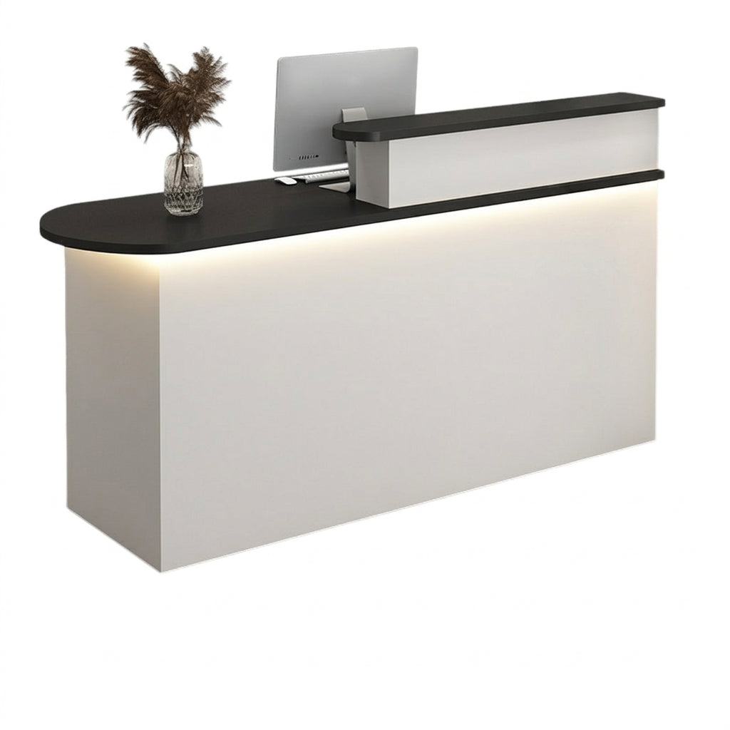 LED Luxury Reception Desk Compact Counter Retail Checkout Bar Corporate Front