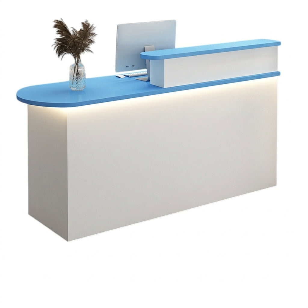 LED Luxury Reception Desk Compact Counter Retail Checkout Bar Corporate Front