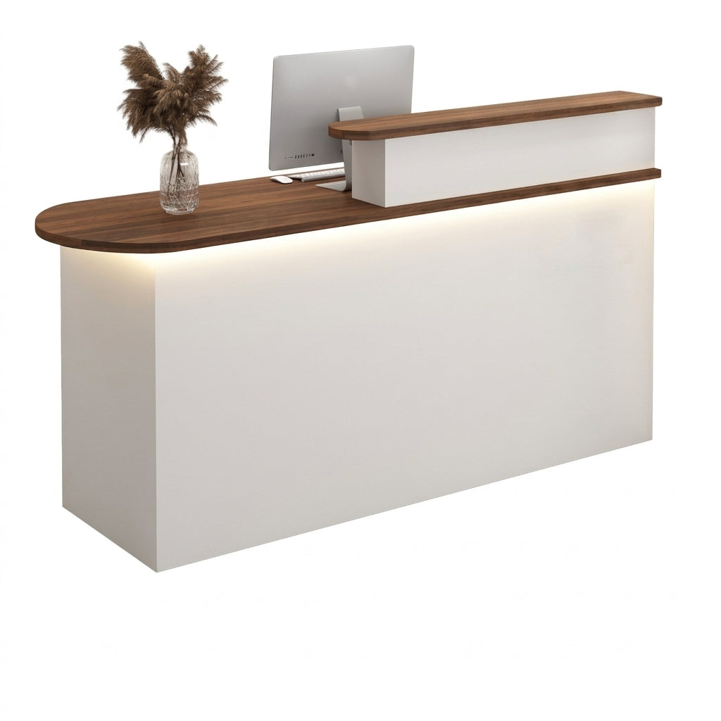 LED Luxury Reception Desk Compact Counter Retail Checkout Bar Corporate Front