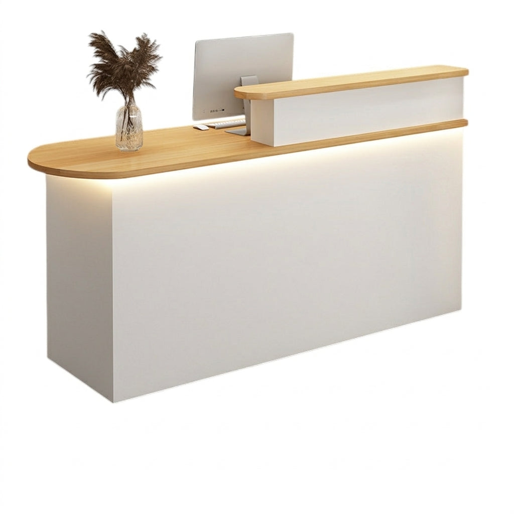 LED Luxury Reception Desk Compact Counter Retail Checkout Bar Corporate Front