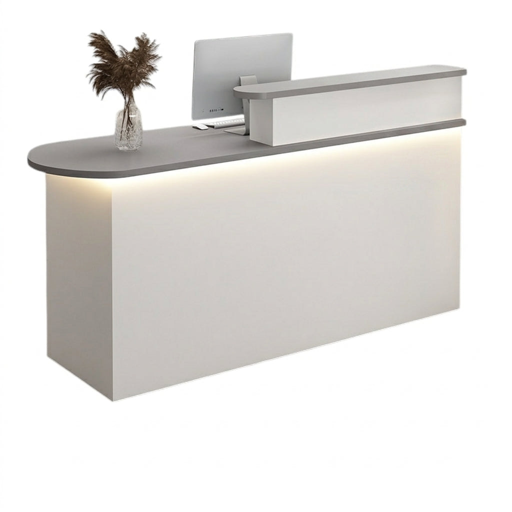 LED Luxury Reception Desk Compact Counter Retail Checkout Bar Corporate Front