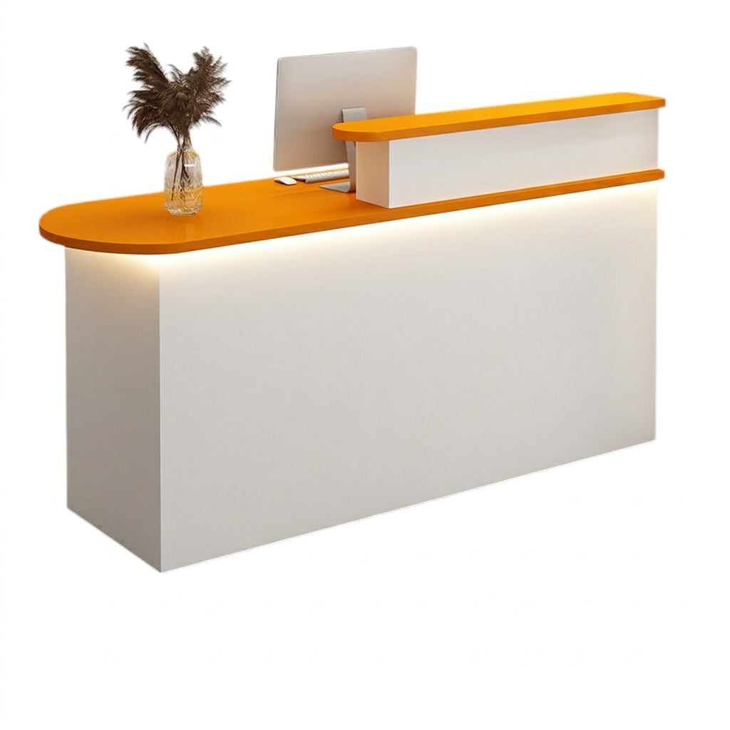 LED Luxury Reception Desk Compact Counter Retail Checkout Bar Corporate Front