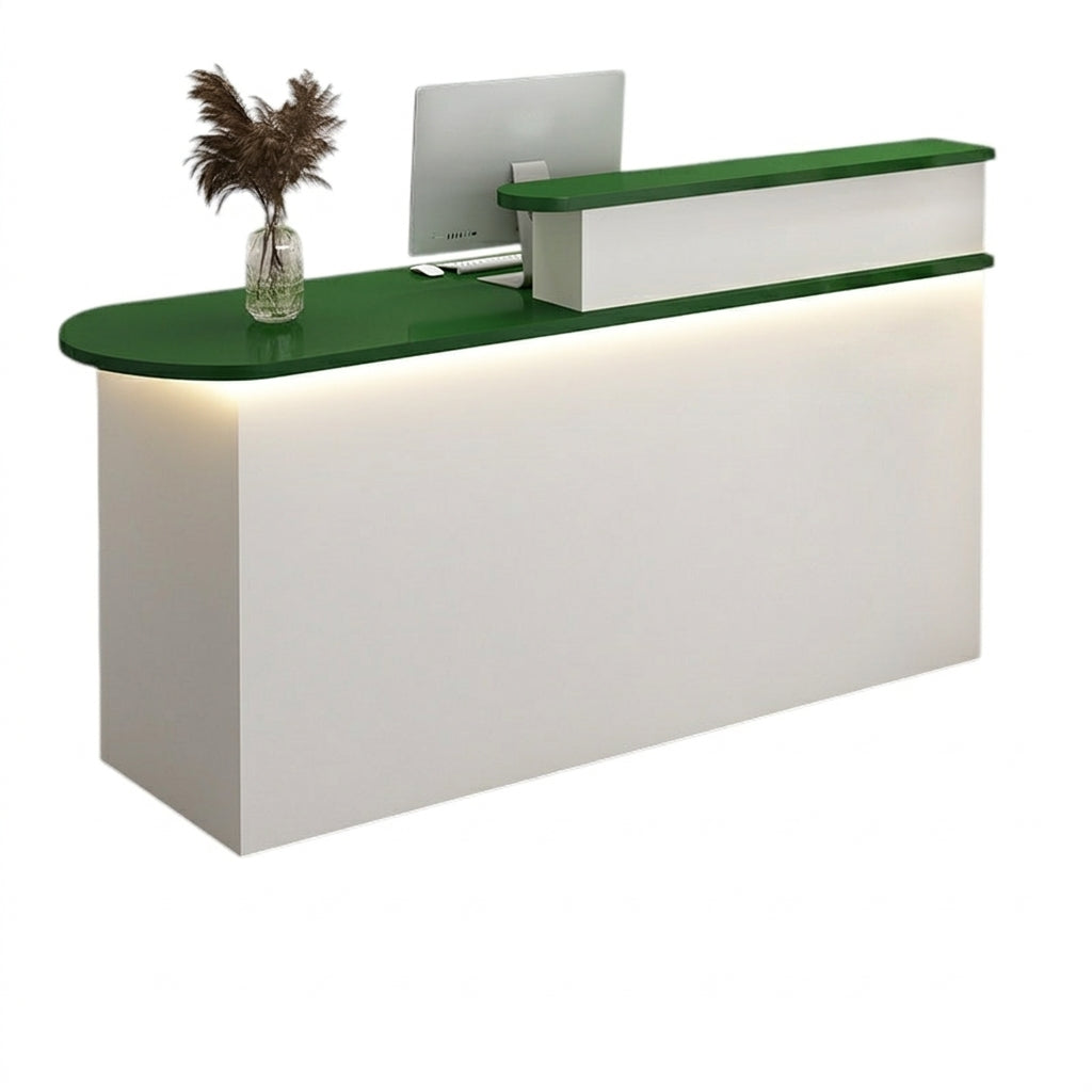 LED Luxury Reception Desk Compact Counter Retail Checkout Bar Corporate Front