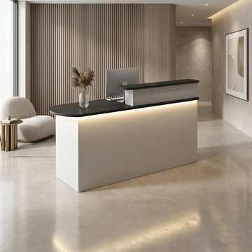 LED Luxury Reception Desk Compact Counter Retail Checkout Bar Corporate Front
