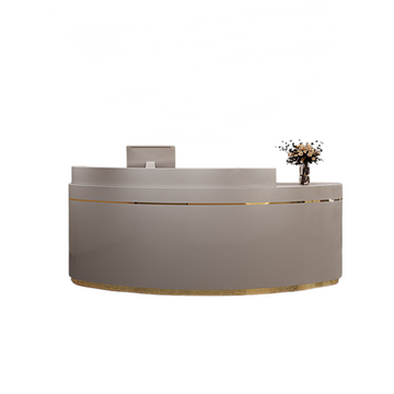 Curved Reception Desk Fully Assembled Counter Hair Salon Bar Boutique Checkout 120-300cm