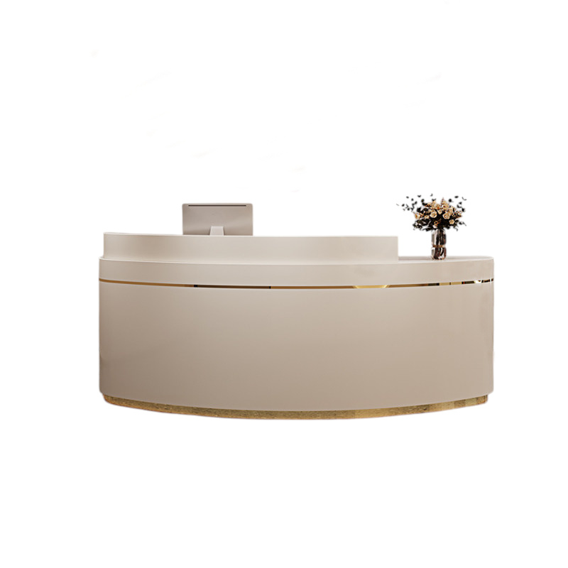 Curved Reception Desk Fully Assembled Counter Hair Salon Bar Boutique Checkout 120-300cm