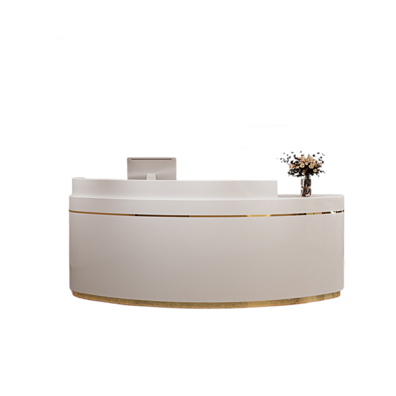 Curved Reception Desk Fully Assembled Counter Hair Salon Bar Boutique Checkout 120-300cm