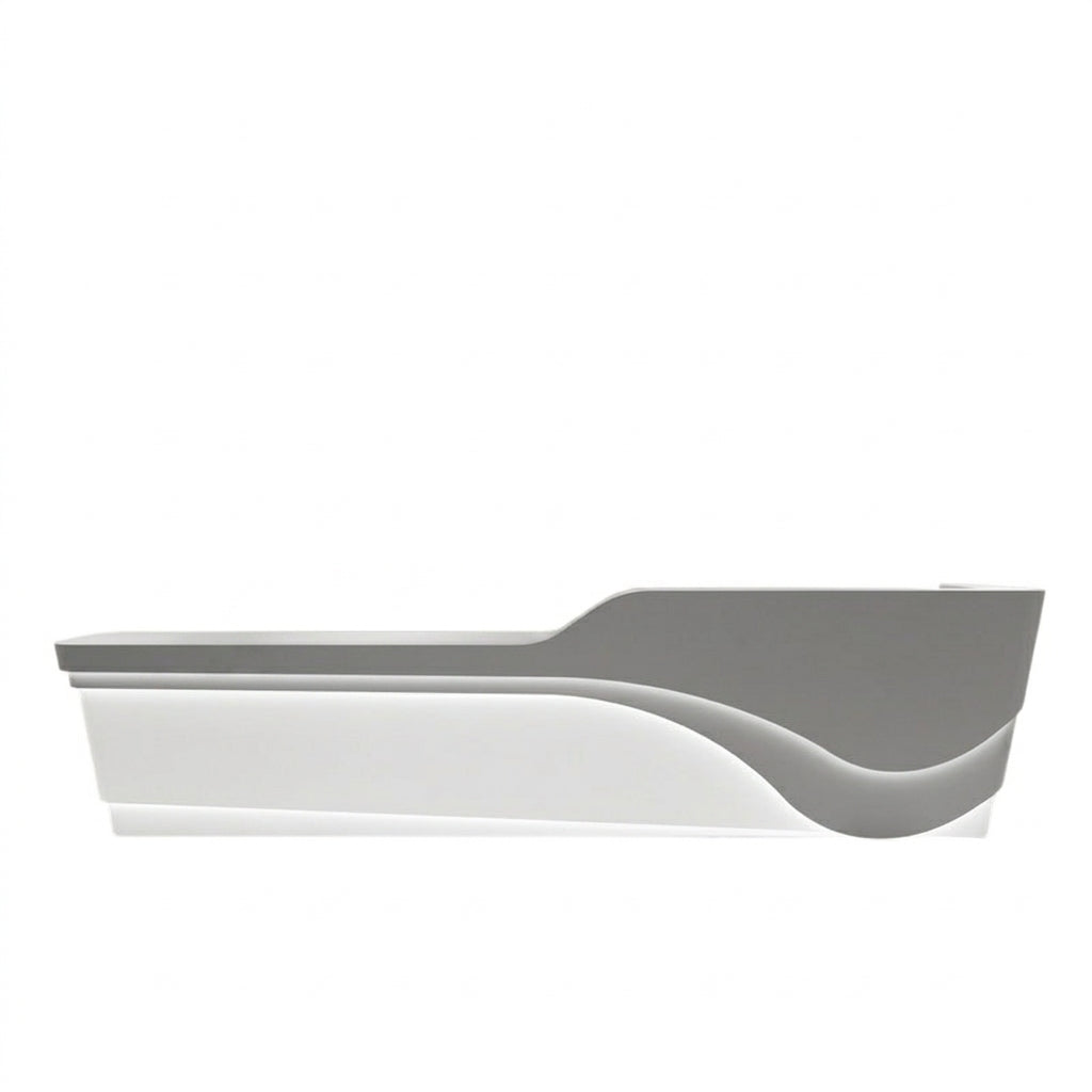 Gloss Finish Curved Reception Desk Modern Shop Counter Corporate Bar 100-420cm