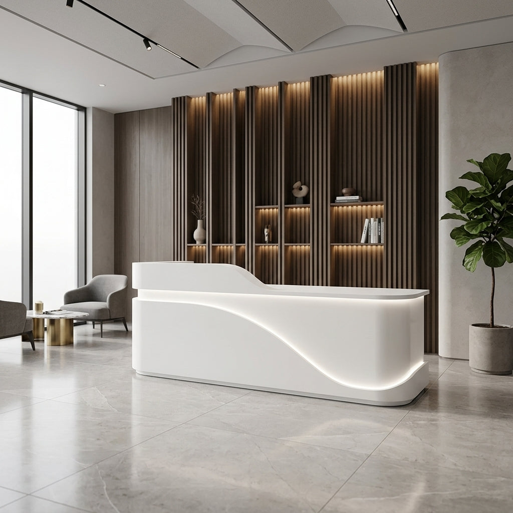 Fully Assembled Reception Desk Commercial Grade Shop Counter Bar Seat 120-450cm