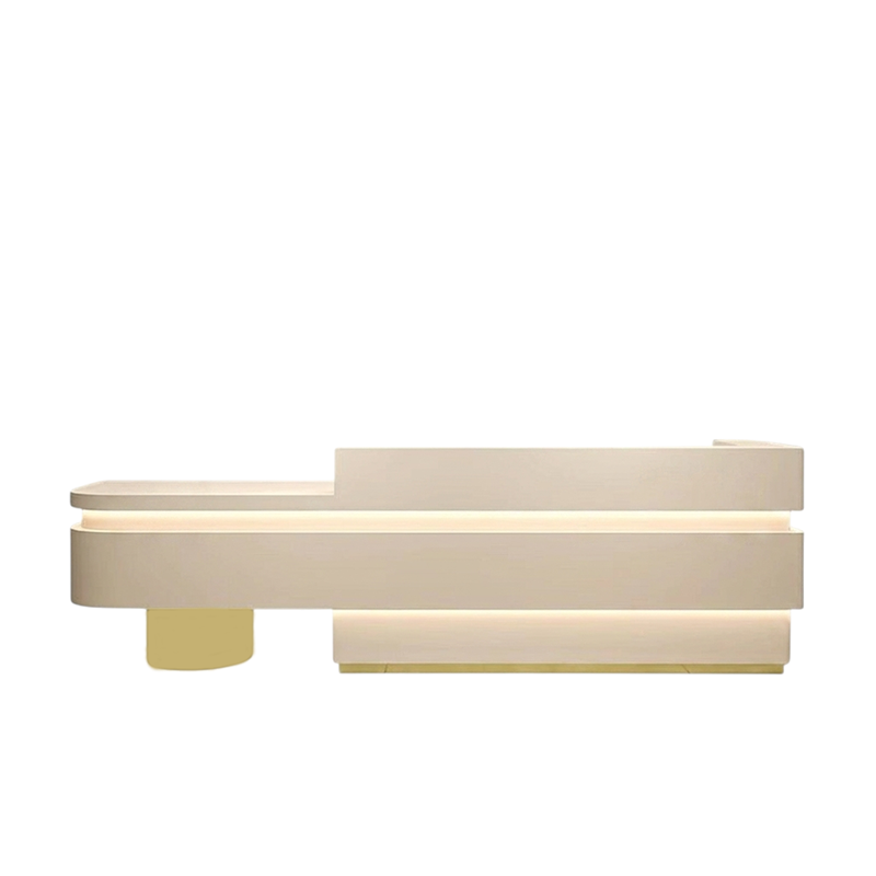 Gloss Premium Reception Desk Fully Assembled Commercial Counter Bar 120-380cm