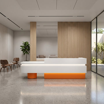 Gloss Premium Reception Desk Fully Assembled Commercial Counter Bar 120-380cm