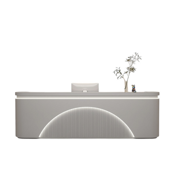 Gloss Curved Reception Desk Fully Assembled Shop Counter Salon Office 100-400cm
