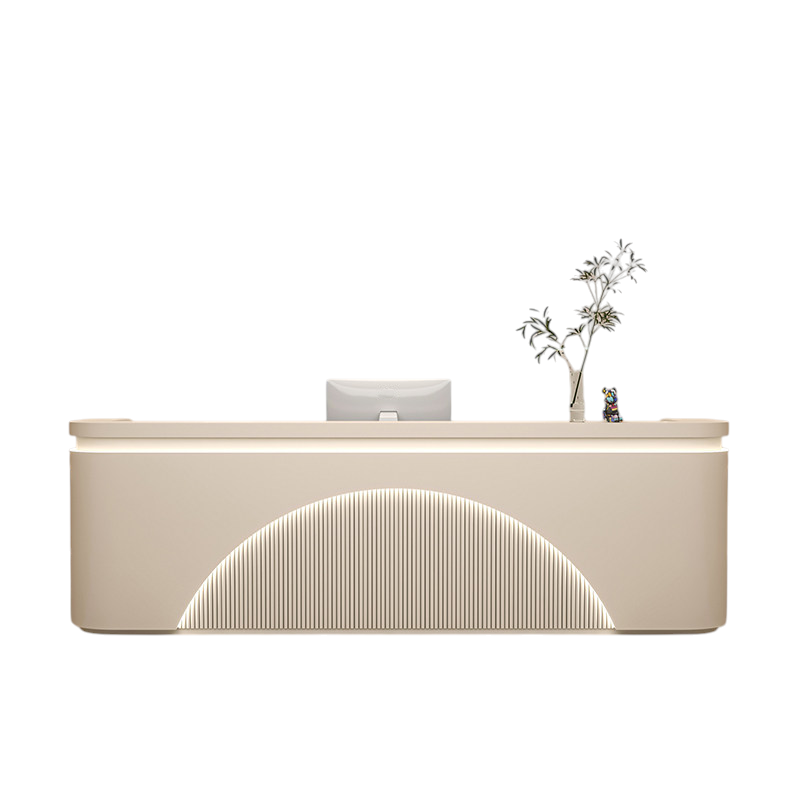 Gloss Curved Reception Desk Fully Assembled Shop Counter Salon Office 100-400cm