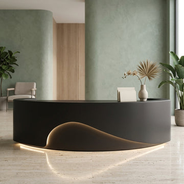 Curved Reception Desk Fully Assembled Retail Salon Counter Office 150-550cm BDLFurniture