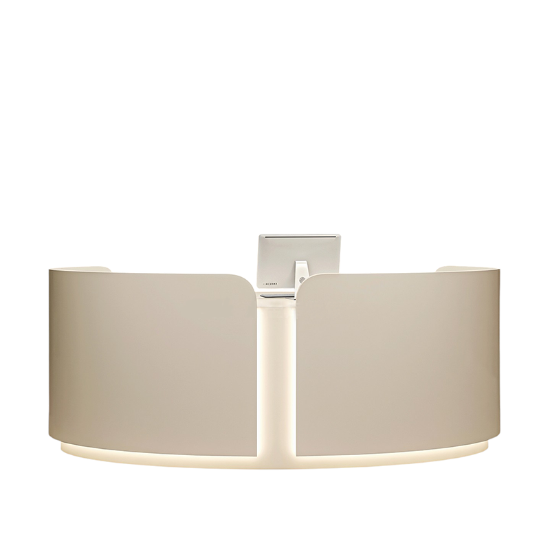 Curved Reception Desk Fully Assembled Commercial Salon Shop Front Counter 150-300cm