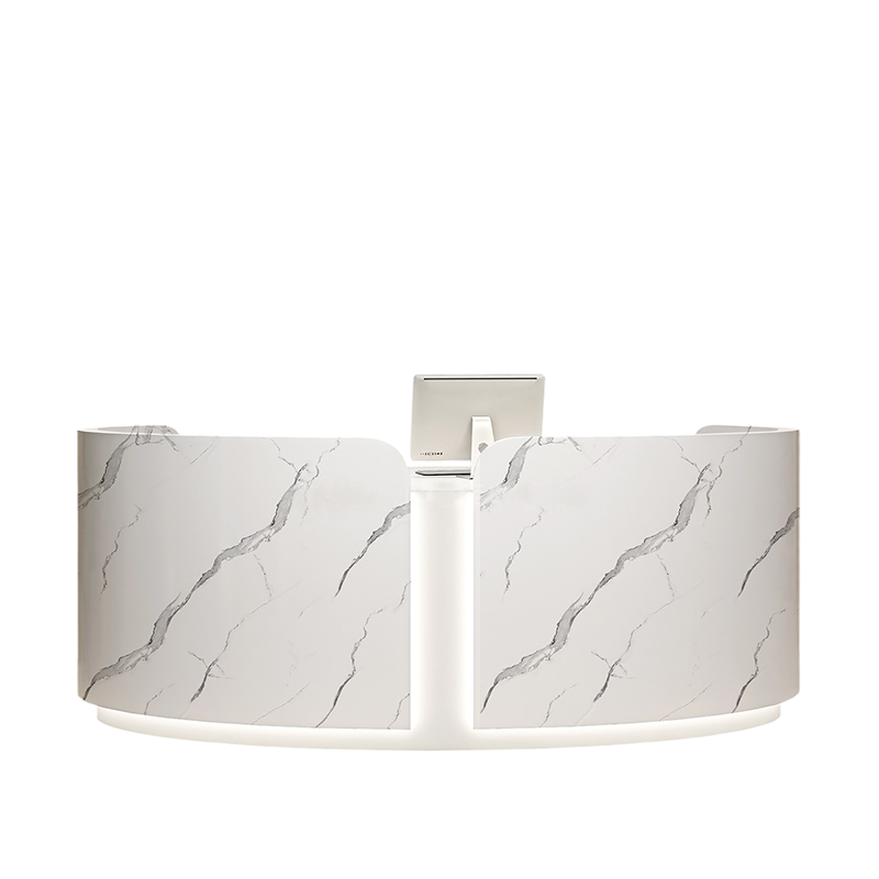 Curved Reception Desk Fully Assembled Commercial Salon Shop Front Counter 150-300cm