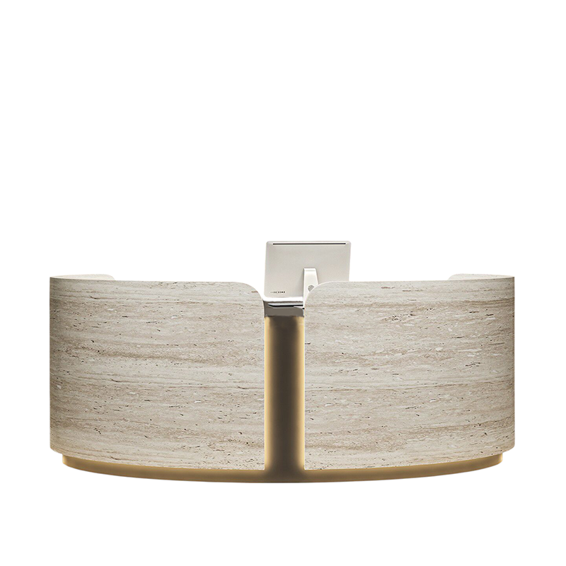 Curved Reception Desk Fully Assembled Commercial Salon Shop Front Counter 150-300cm