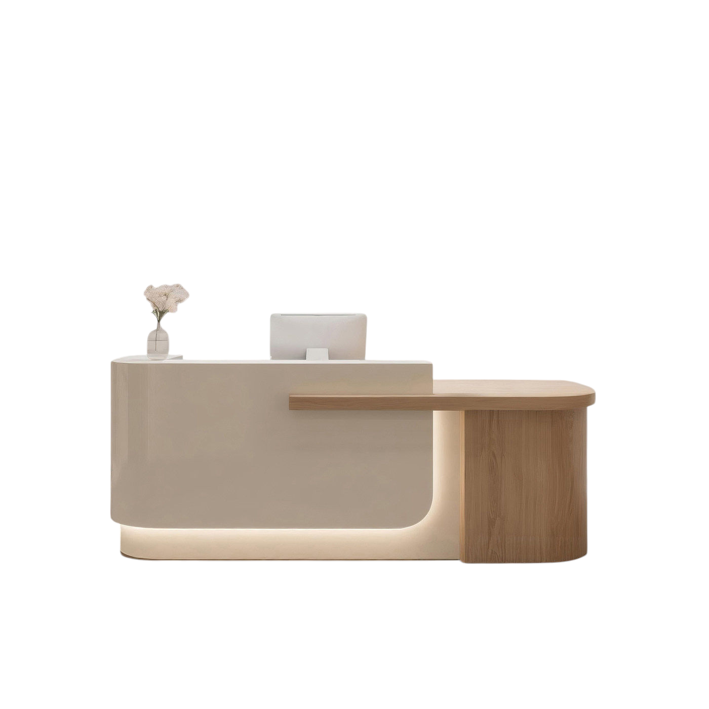 Timber Reception Desk Custom Logo Fully Assembled Shop Front Counter Cabinet