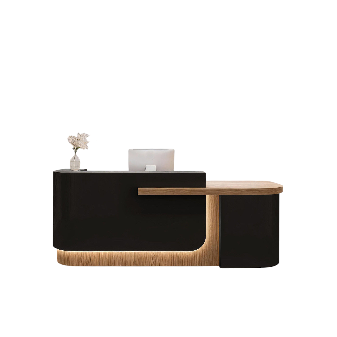 Timber Reception Desk Custom Logo Fully Assembled Shop Front Counter Cabinet