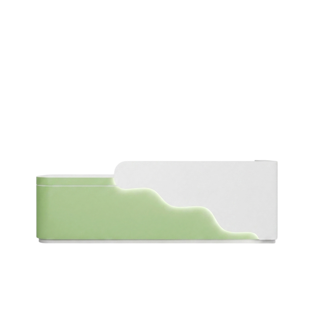 BDLFurniture Curved LED Reception Desk & Front Desk 120-360cm for Kids Education