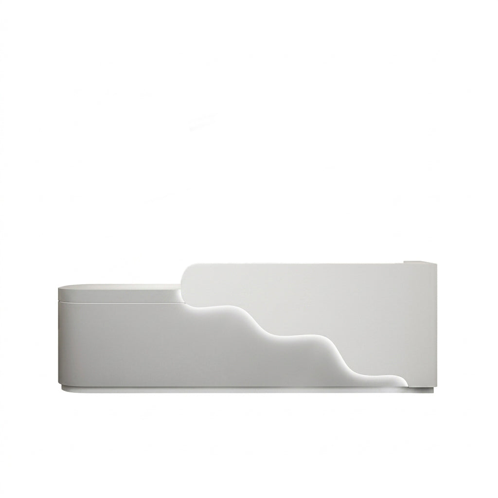 BDLFurniture Curved LED Reception Desk & Front Desk 120-360cm for Kids Education