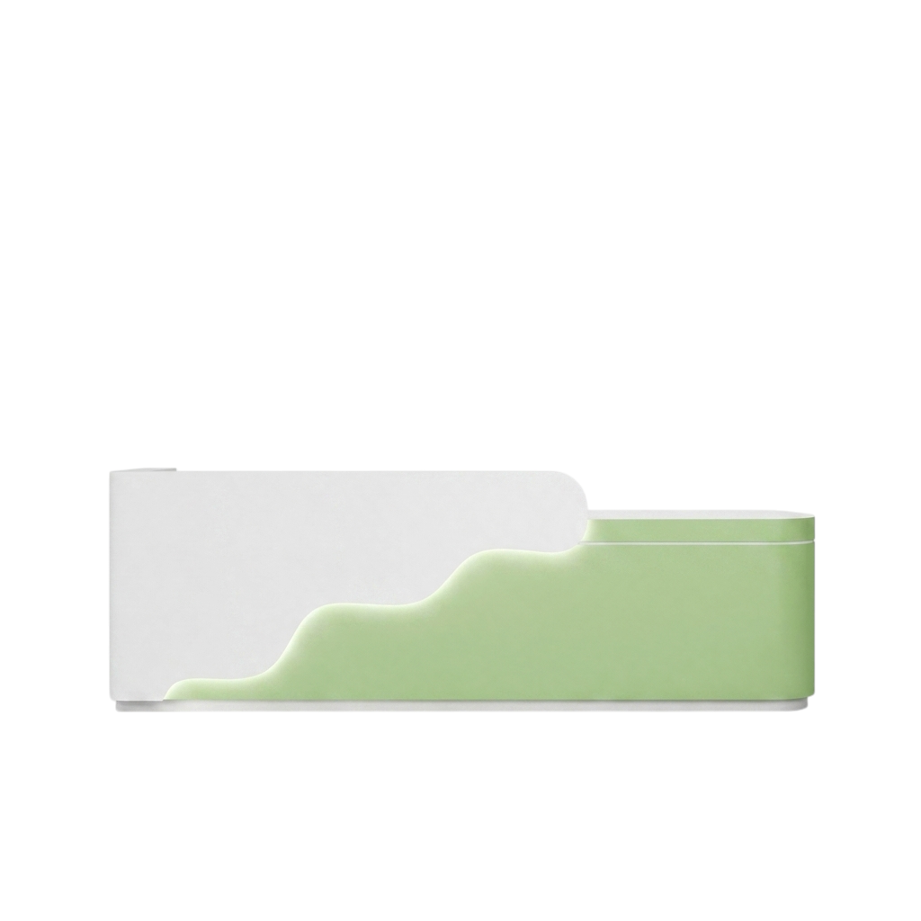 BDLFurniture Curved LED Reception Desk & Front Desk 120-360cm for Kids Education