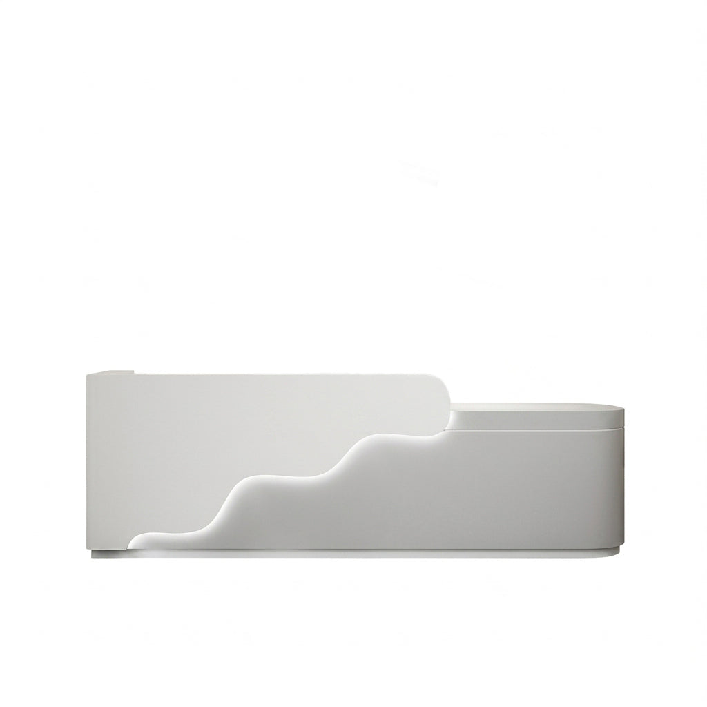 BDLFurniture Curved LED Reception Desk & Front Desk 120-360cm for Kids Education