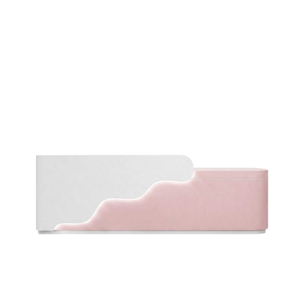 BDLFurniture Curved LED Reception Desk & Front Desk 120-360cm for Kids Education