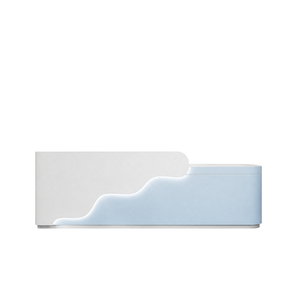 BDLFurniture Curved LED Reception Desk & Front Desk 120-360cm for Kids Education