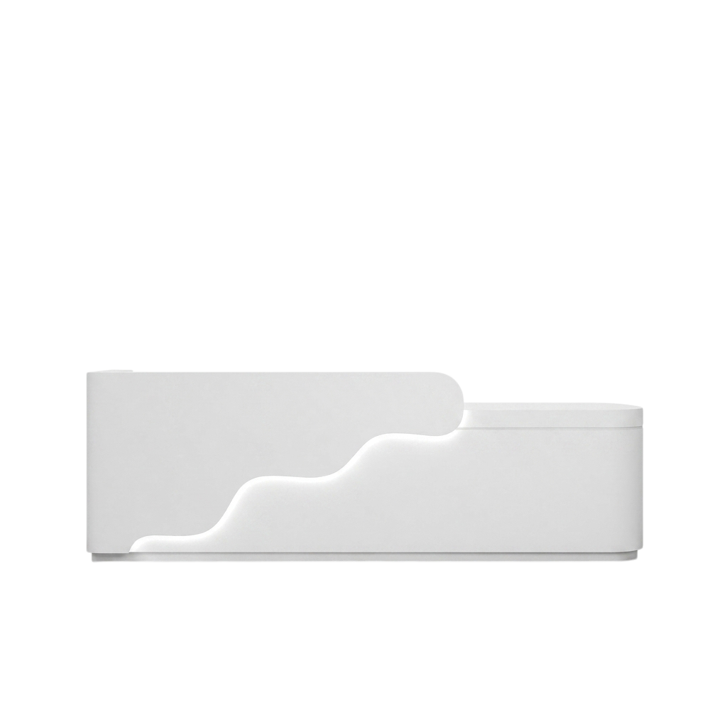 BDLFurniture Curved LED Reception Desk & Front Desk 120-360cm for Kids Education