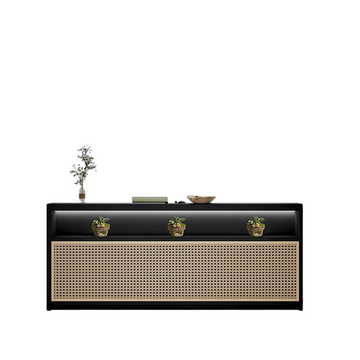 Modern Wooden Reception Counter Office for Salons Fully Assembled Design