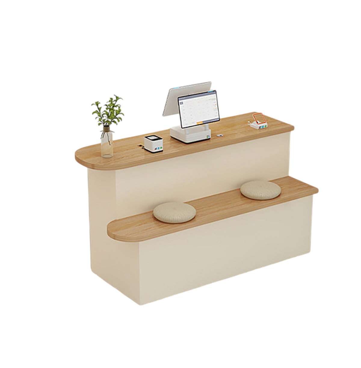 Modern Compact Reception Desk – Stylish Counter for Clothing and Beauty Shops