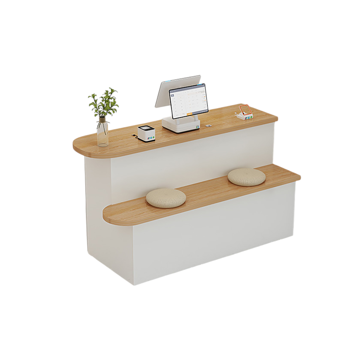 Modern Compact Reception Desk – Stylish Counter for Clothing and Beauty Shops