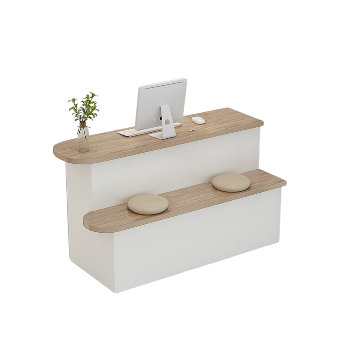 Modern Compact Reception Desk – Stylish Counter for Clothing and Beauty Shops