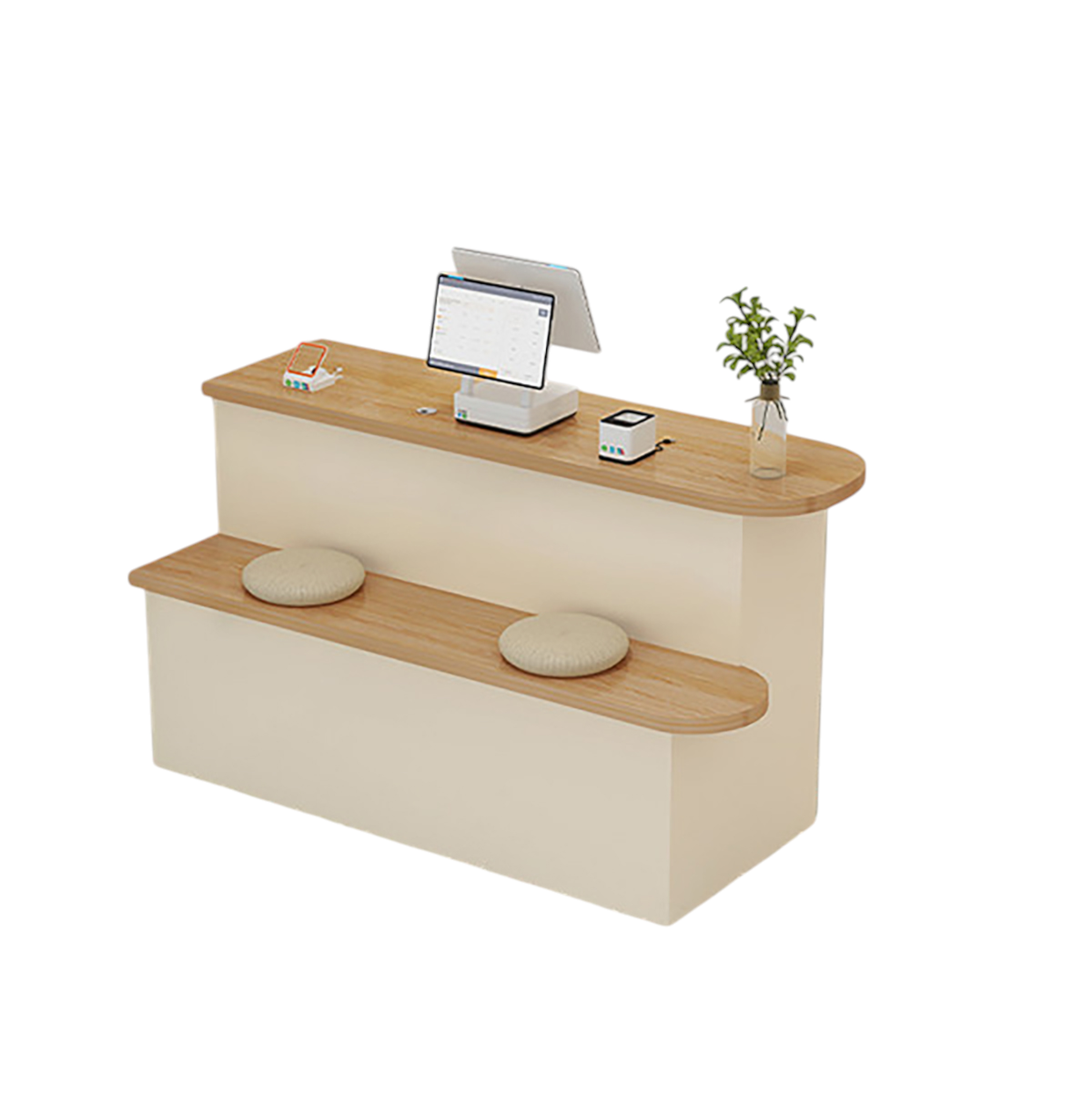 Modern Compact Reception Desk – Stylish Counter for Clothing and Beauty Shops
