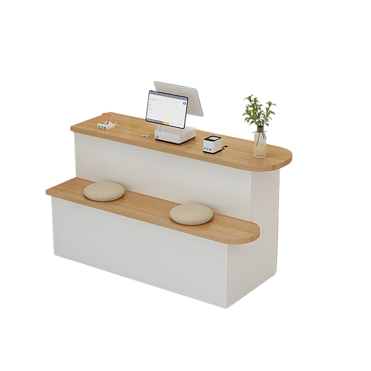 Modern Compact Reception Desk – Stylish Counter for Clothing and Beauty Shops