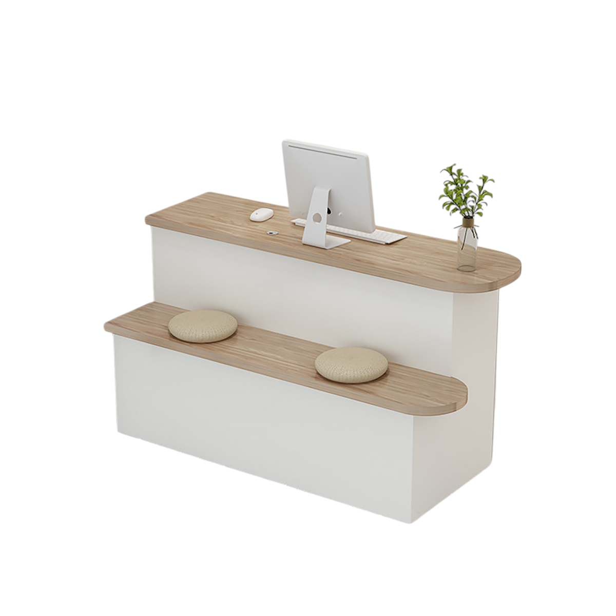 Modern Compact Reception Desk – Stylish Counter for Clothing and Beauty Shops