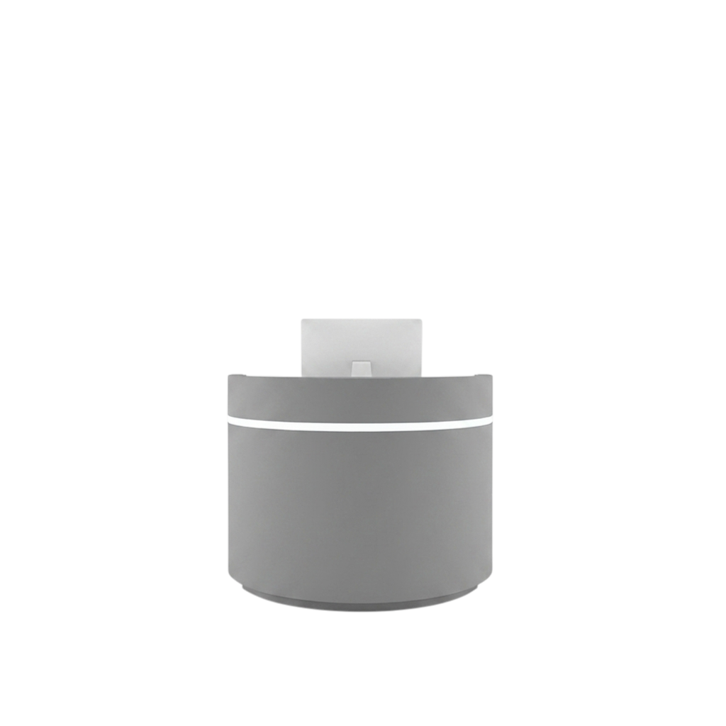 Small Semi-Circular White Reception Desk – Gloss Finish Front Counter for Shops & Salons