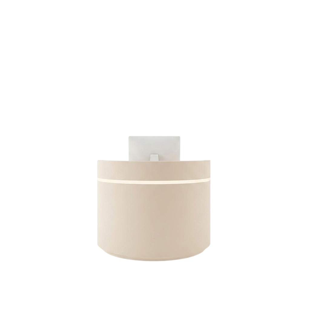 Small Semi-Circular White Reception Desk – Gloss Finish Front Counter for Shops & Salons